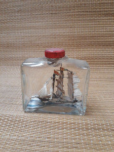 Ship in Bottle with Red Lid