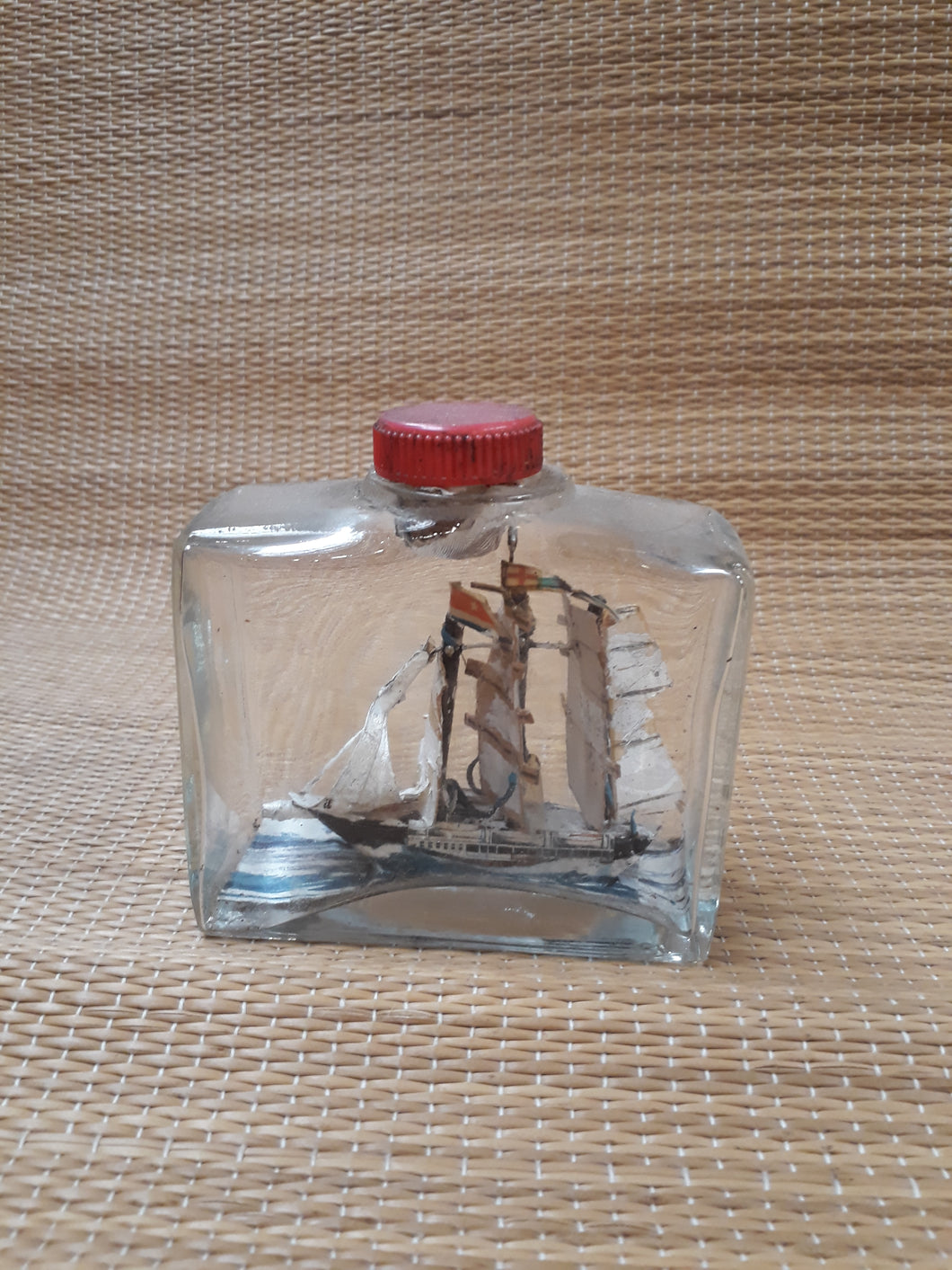 Ship in Bottle with Red Lid