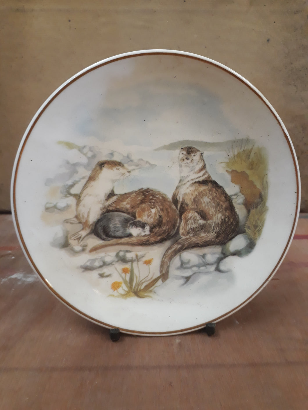 Decorative Plate with Otters