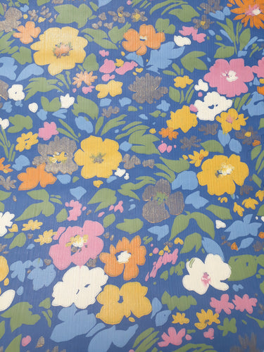 'Paragon' Blue Floral Wallpaper