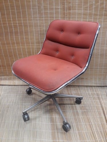 Moulded Red & Chrome Desk Chair