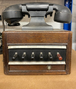 Bakelite and wood exchange telephone