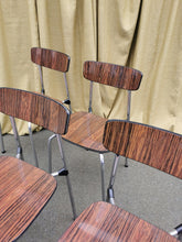 Load image into Gallery viewer, Wood Grain and Chrome Dining Chairs