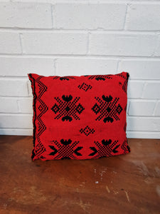 Geometric Red Woven Cushions