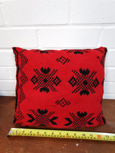 Geometric Red Woven Cushions