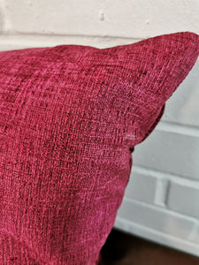 Berry Red Chenille Cushion