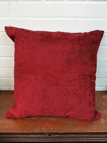 Large Red Chenille Cushion