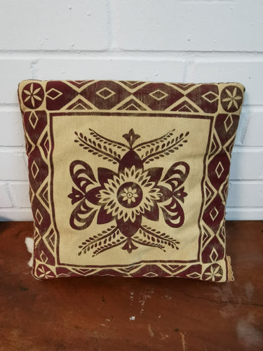 Red & Cream Floral Cushion