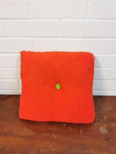 Orange Teddy Fur Cushion