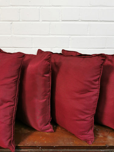 Red Raw Silk Cushions