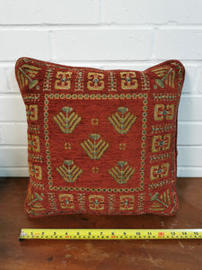 Red Geometric Cushion