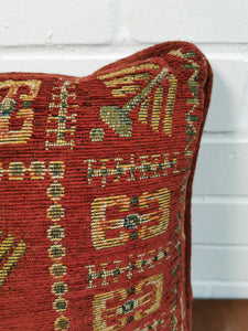 Red Geometric Cushion