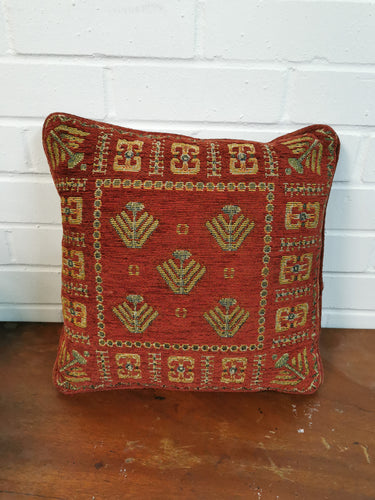 Red Geometric Cushion