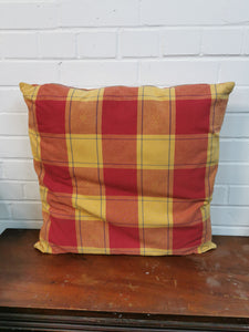 Yellow & Red Checked Cushion