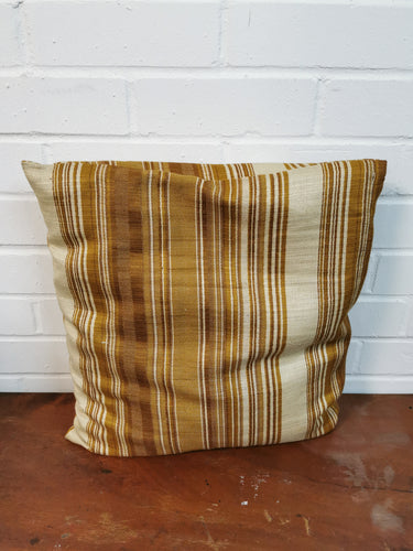 Yellow & Beige Striped Cushion