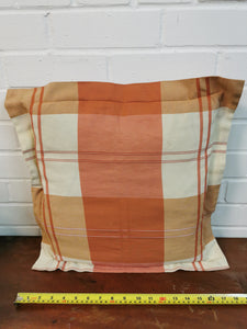 Orange & Beige Plaid Cushion