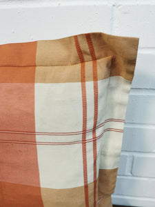 Orange & Beige Plaid Cushion