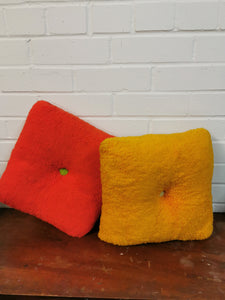 Orange Teddy Fur Cushion