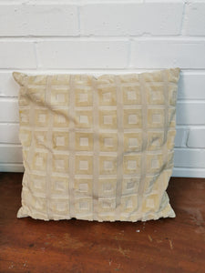 Cream Square Pattern Cushion