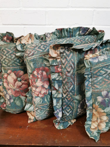 Floral Cotton Flounced Cushions