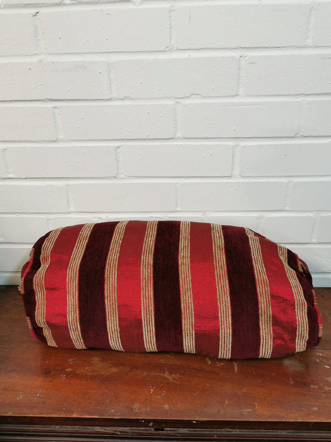 Red Striped Bolster Cushion