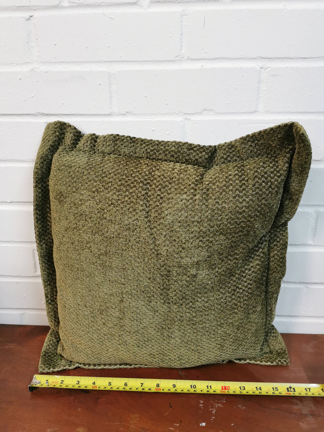 Large Green Woven Cushion