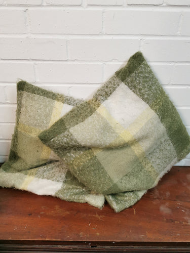 Green Plaid Mohair Cushions