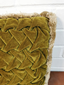 Sage Velvet Pleated Cushion