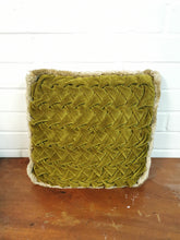 Load image into Gallery viewer, Sage Velvet Pleated Cushion