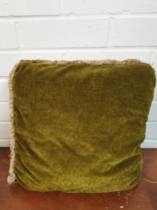 Sage Velvet Pleated Cushion