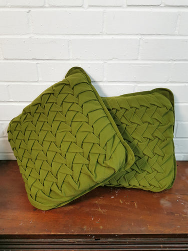 Lime Pleated Cushions