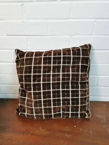 Brown Checked Cushion