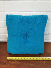 Load image into Gallery viewer, Turquoise Teddy Bear Fur Cushion