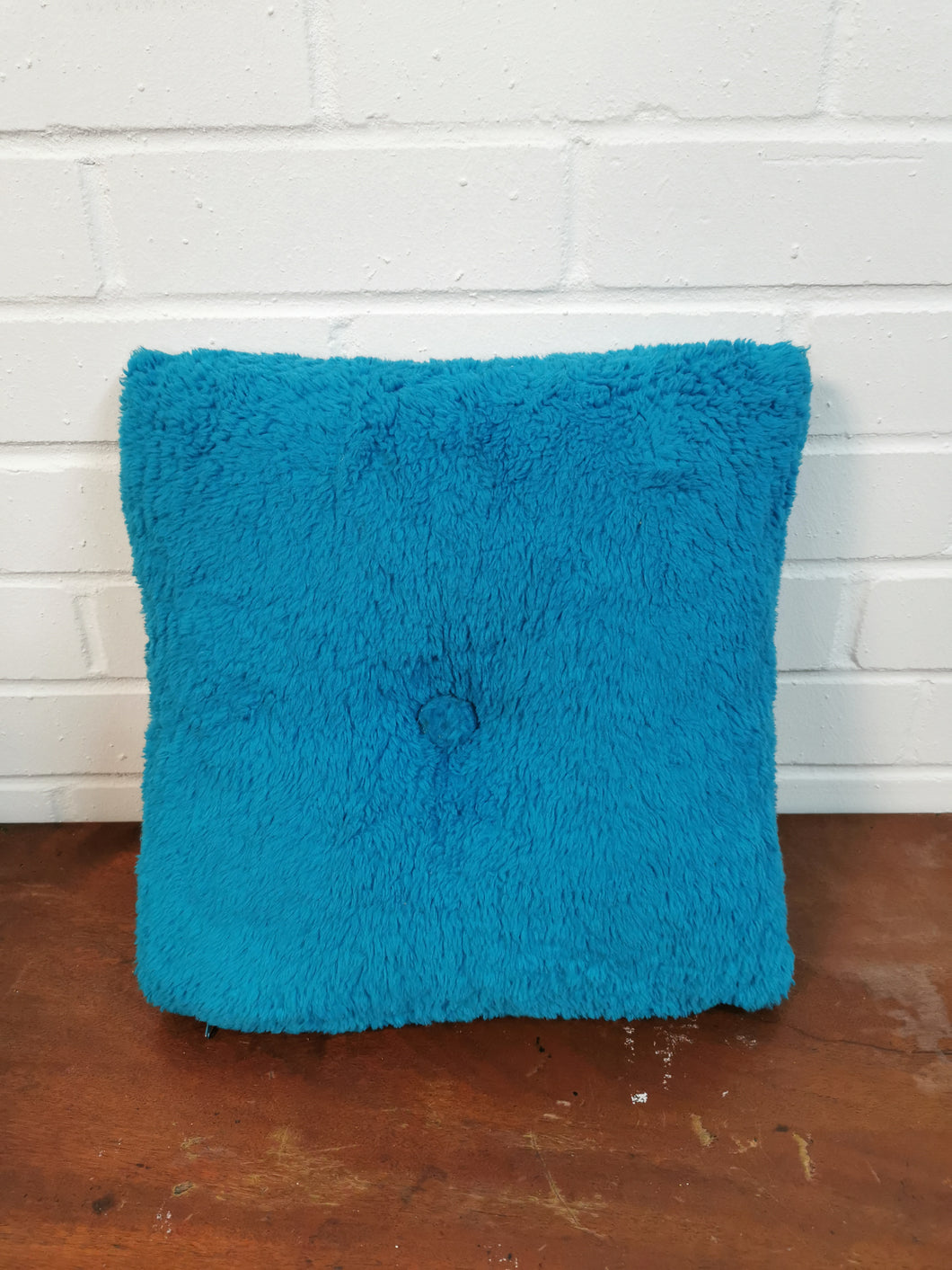Turquoise Teddy Bear Fur Cushion