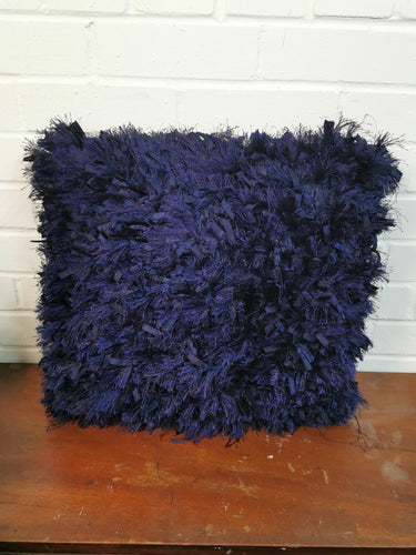 Shaggy Blue Cushion