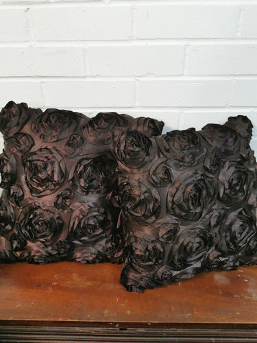 Black 3D Floral Cushions