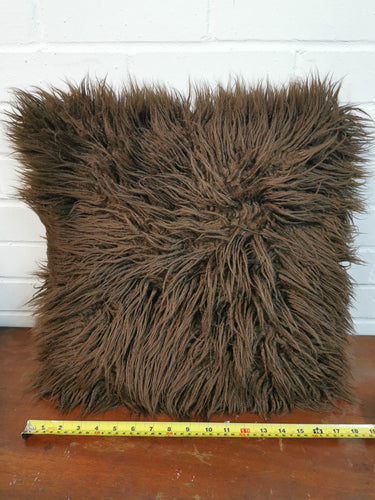 Brown Fake Fur Cushion