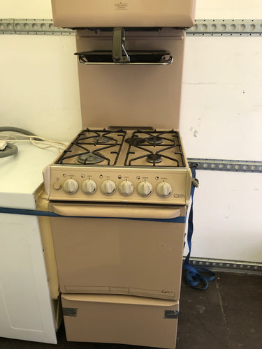 Gas Cooker Beige Enamel 1980s