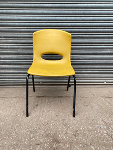 Polyprop chairs. Mustard