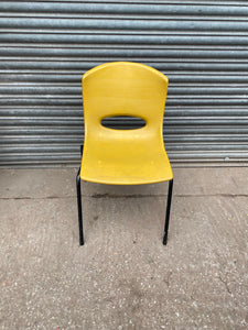 Polyprop chairs. Mustard