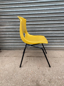 Polyprop chairs. Mustard