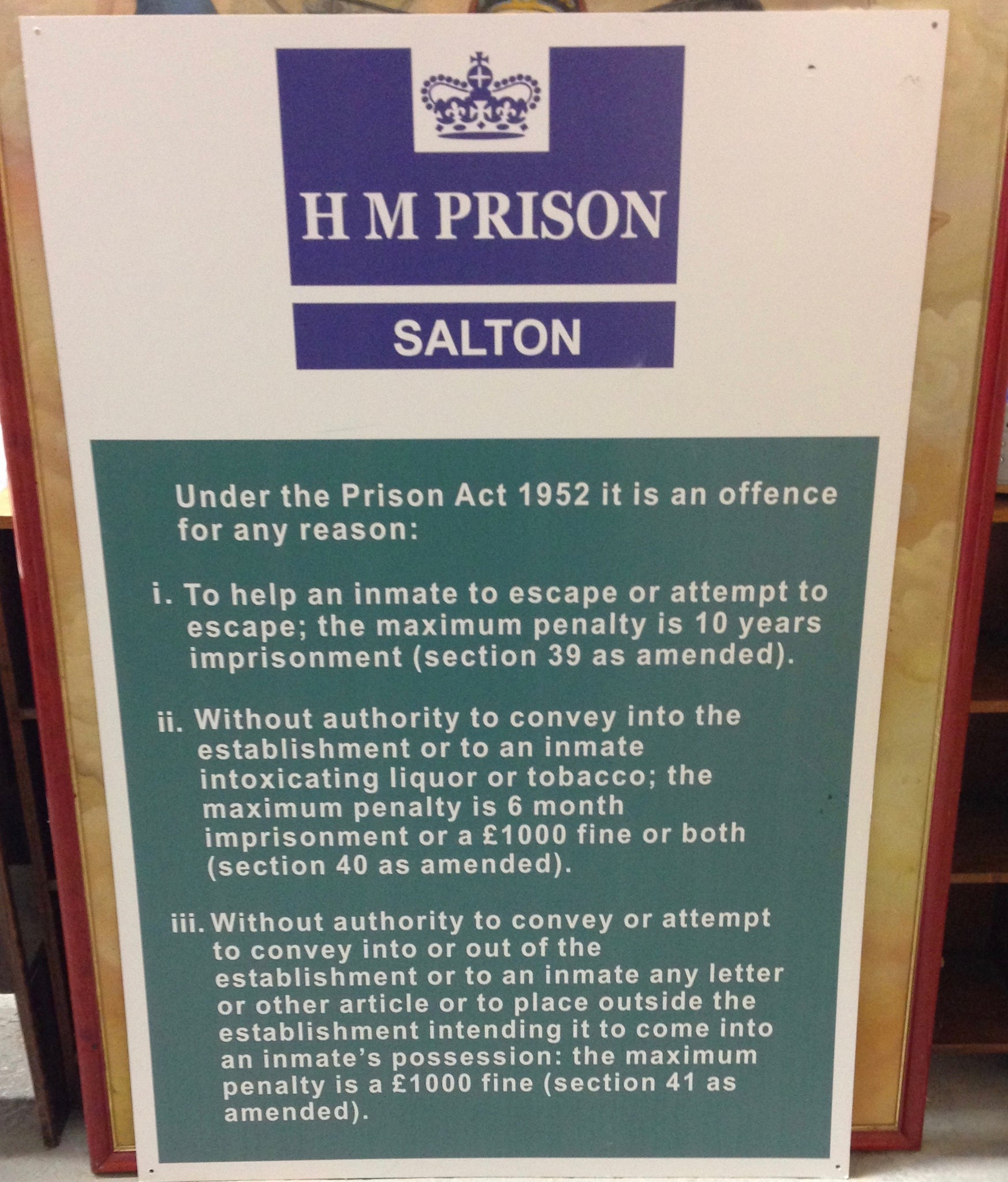 Prison Signs – Red Bank Props
