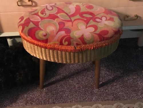 Lloyd loom boudoir seat/sewing box