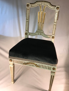 Chair Dining Edwardian White Painted x 2