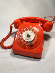Telephone Rotary Orange Dial Up